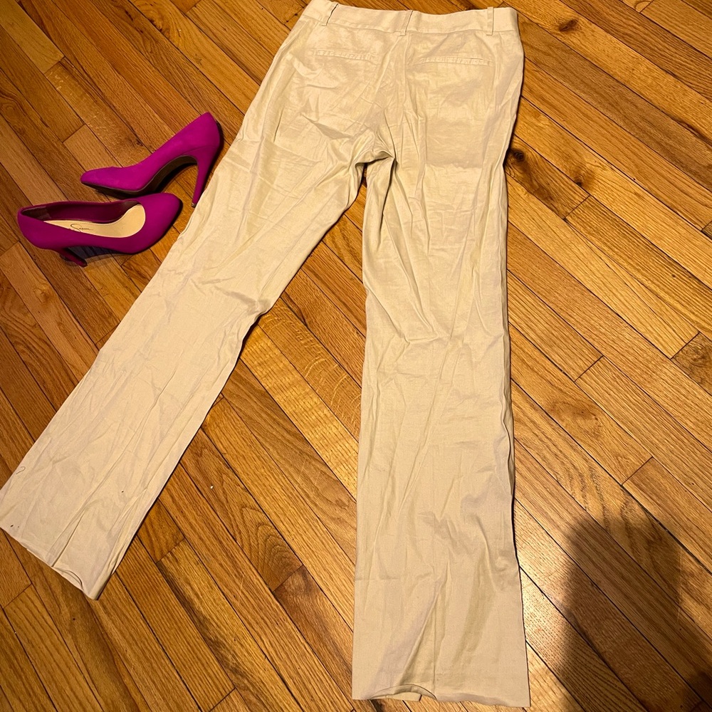 Tahari Linen Trousers Casual Dress Pants work office straight minimalist coastal